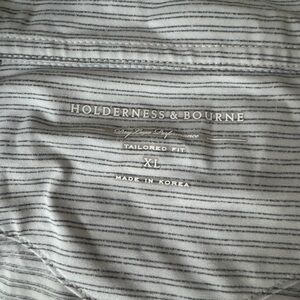 Holderness & Bourne Gray Striped Polo Shirt